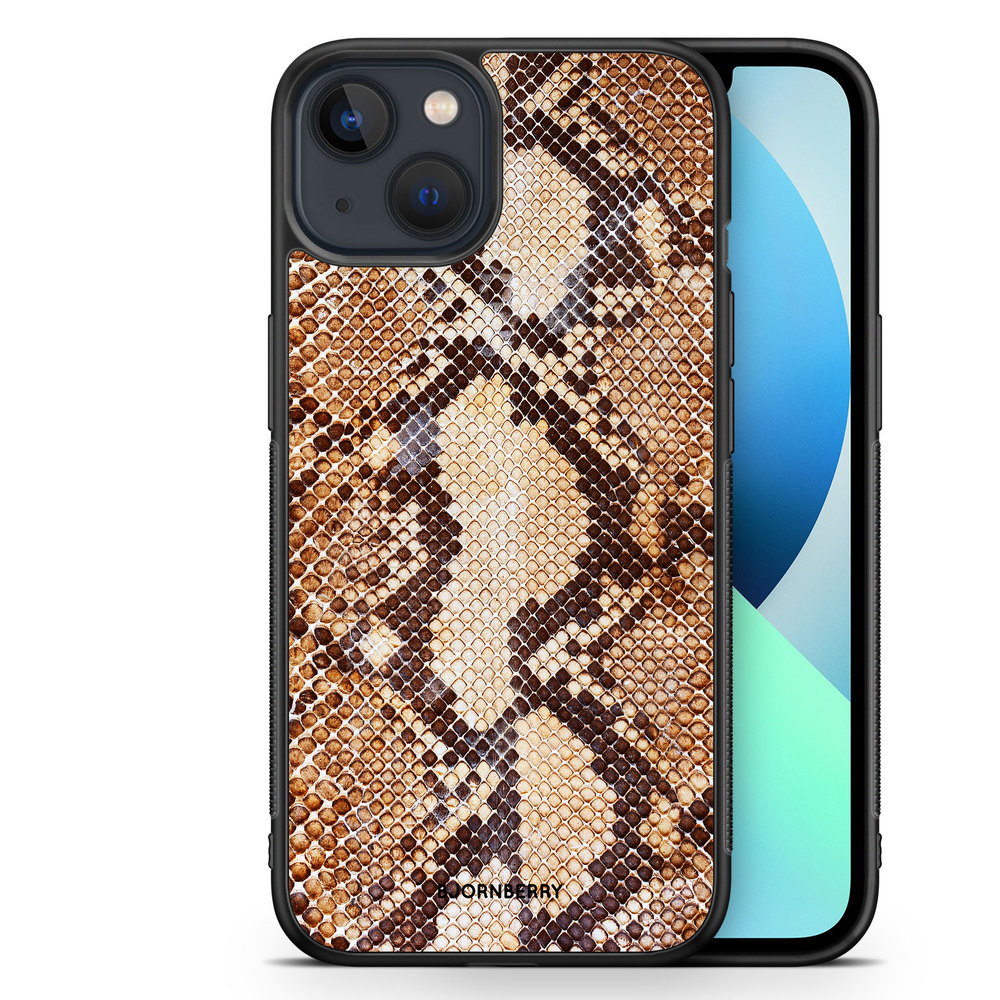 iPhone 13 Mini Case - Snakeskin Brown