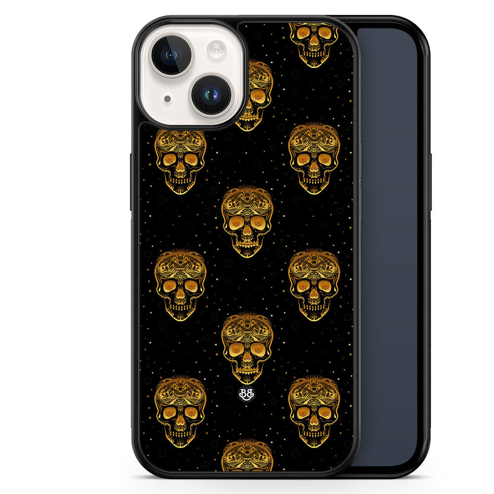iPhone 14 Case - Gold Skulls
