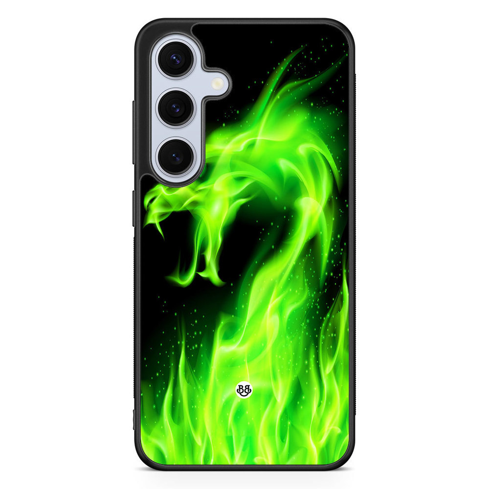 Samsung Galaxy S24 FE Case - Green Flames Dragon