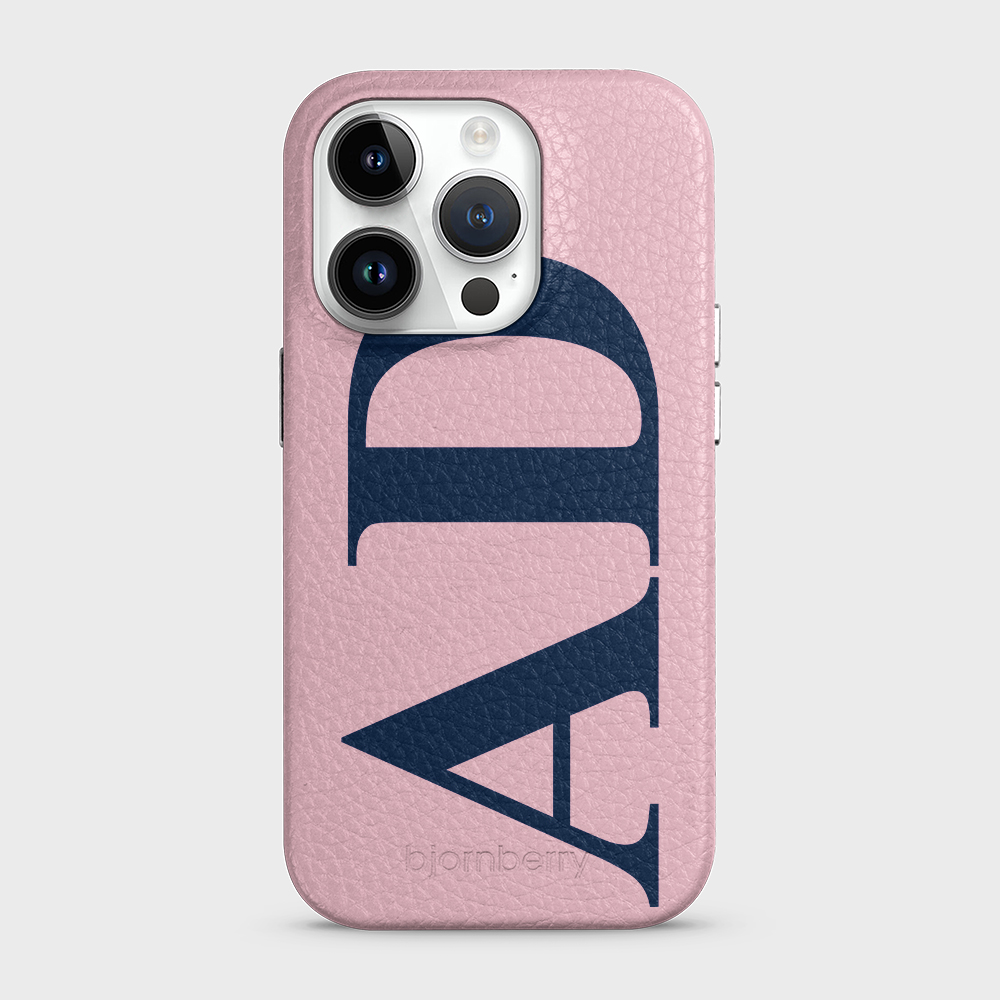 iPhone 15 Pro Personalised Leather Case - Large Initials - 9