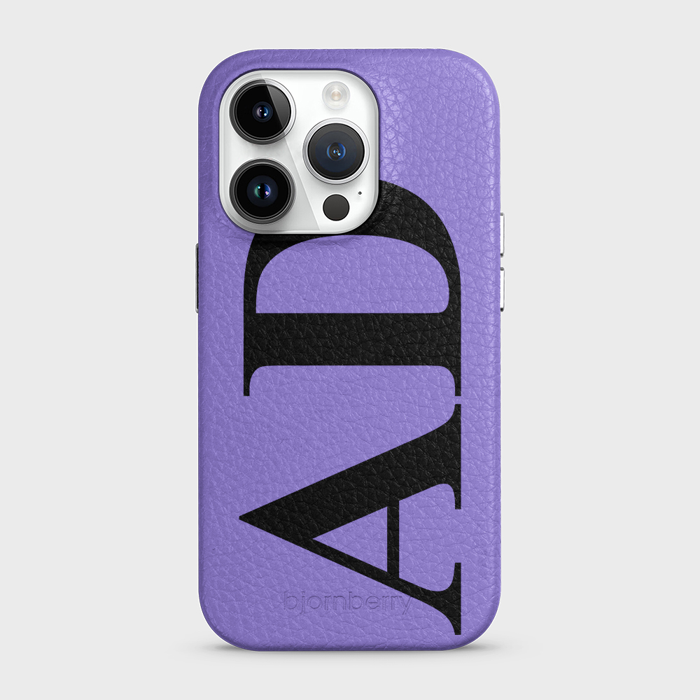 iPhone 15 Pro Personalised Leather Case - Large Initials - 20