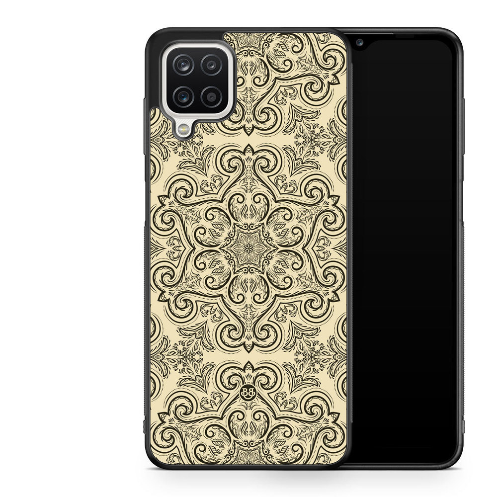 Samsung Galaxy A12 Case - Beige Retro Pattern