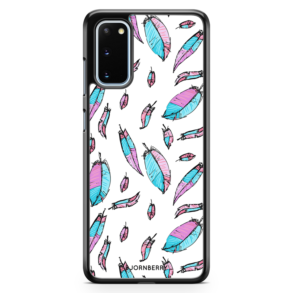 Samsung Galaxy S20 Case - Pink/Blue Feathers