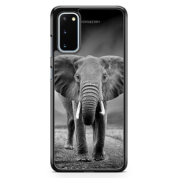 Samsung Galaxy S20 Skal - Svart/Vit Elefant