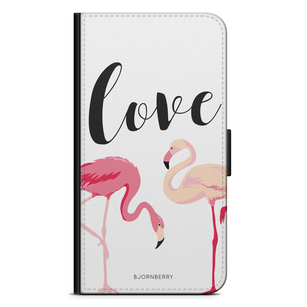 iPhone XR Wallet Case - Love Flamingo