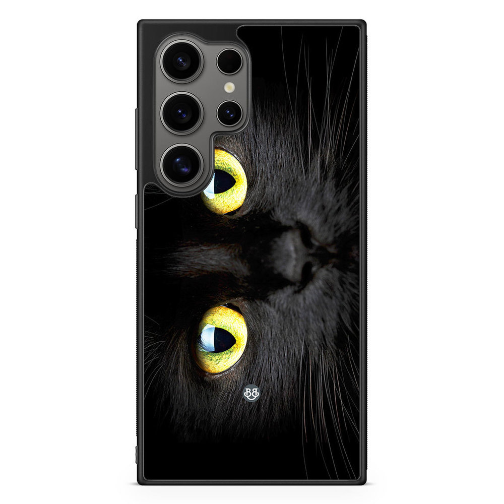 Samsung Galaxy S24 Ultra Case - Black Cat Close up