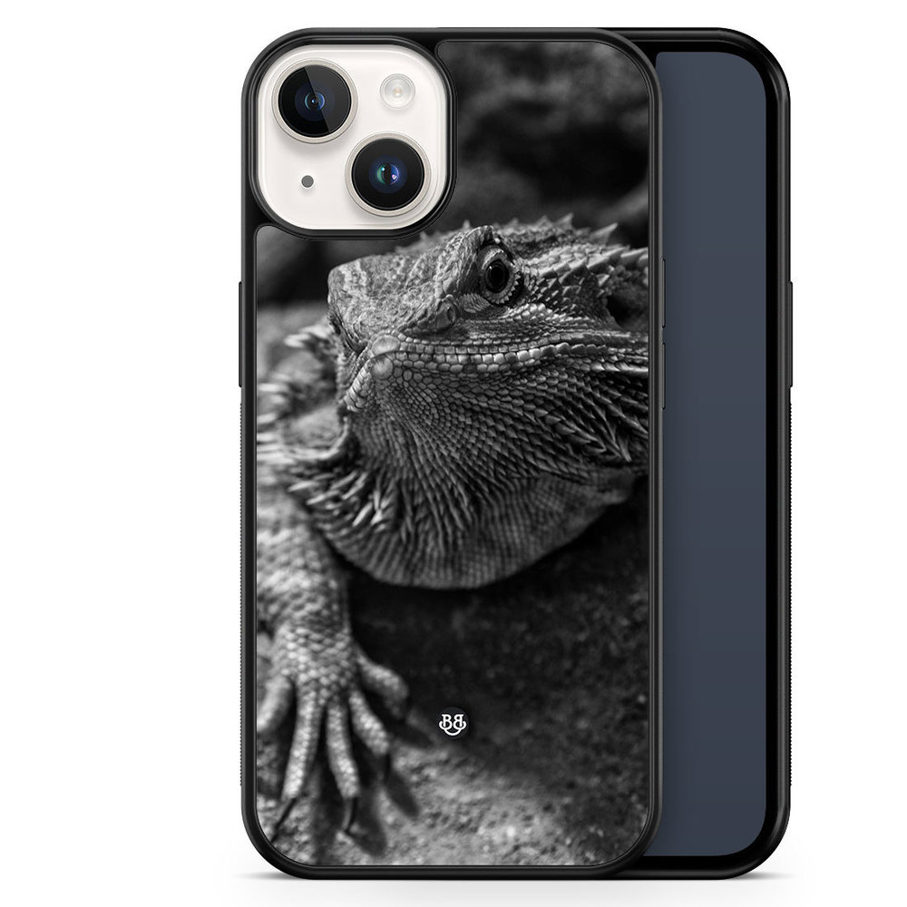 iPhone 14 Case - Black/White Lizard