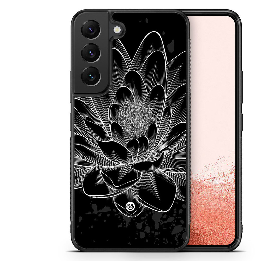Samsung Galaxy S22 Plus 5G Case - Black/White Lotus
