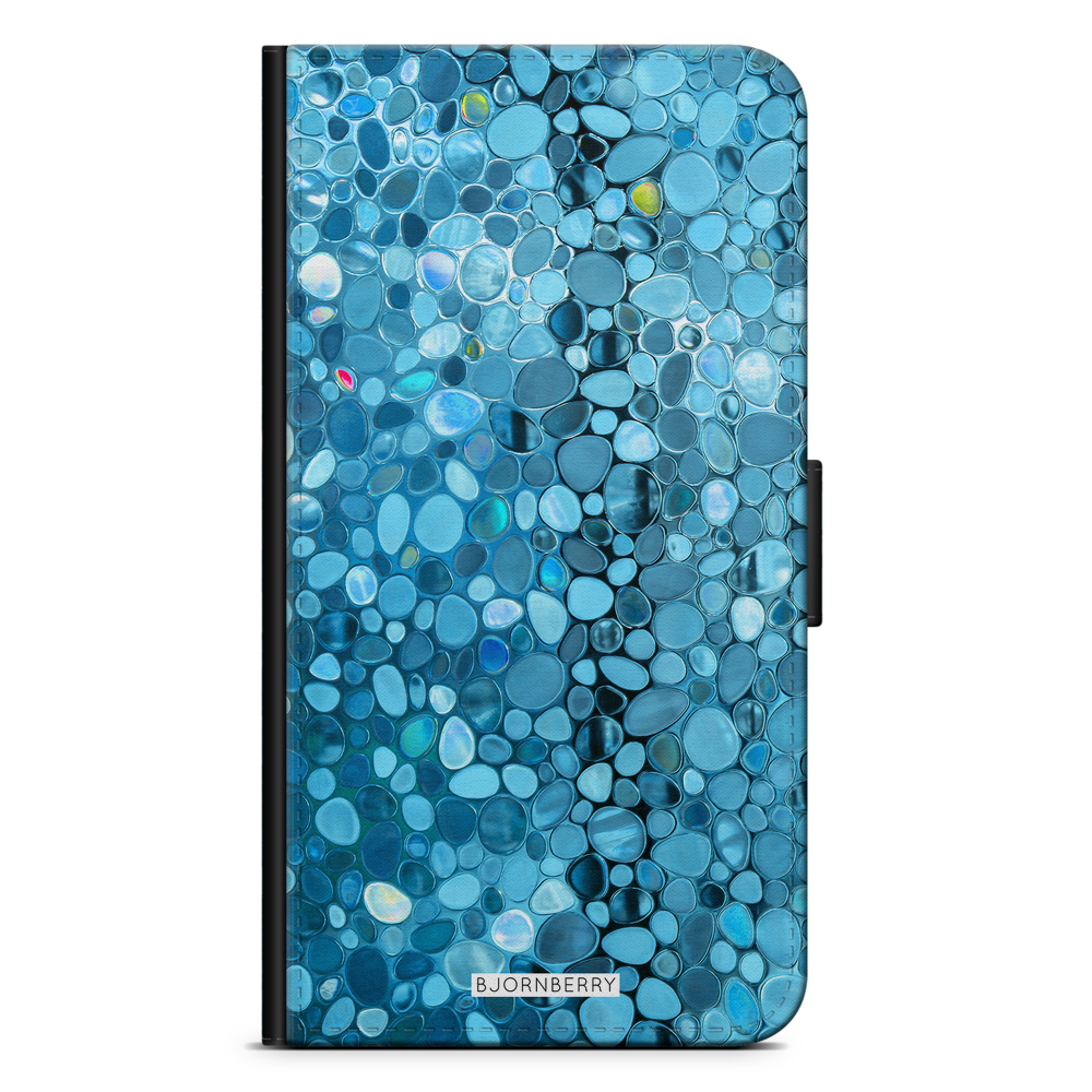 Samsung Galaxy A12 Plånboksfodral - Stained Glass Blå | Mobilskal & Mobilfodral BJORNBERRY