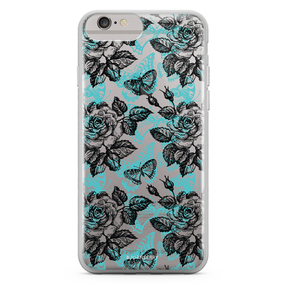 iPhone 6 Plus/6s Plus Fashion Case - Roses & Butterflies