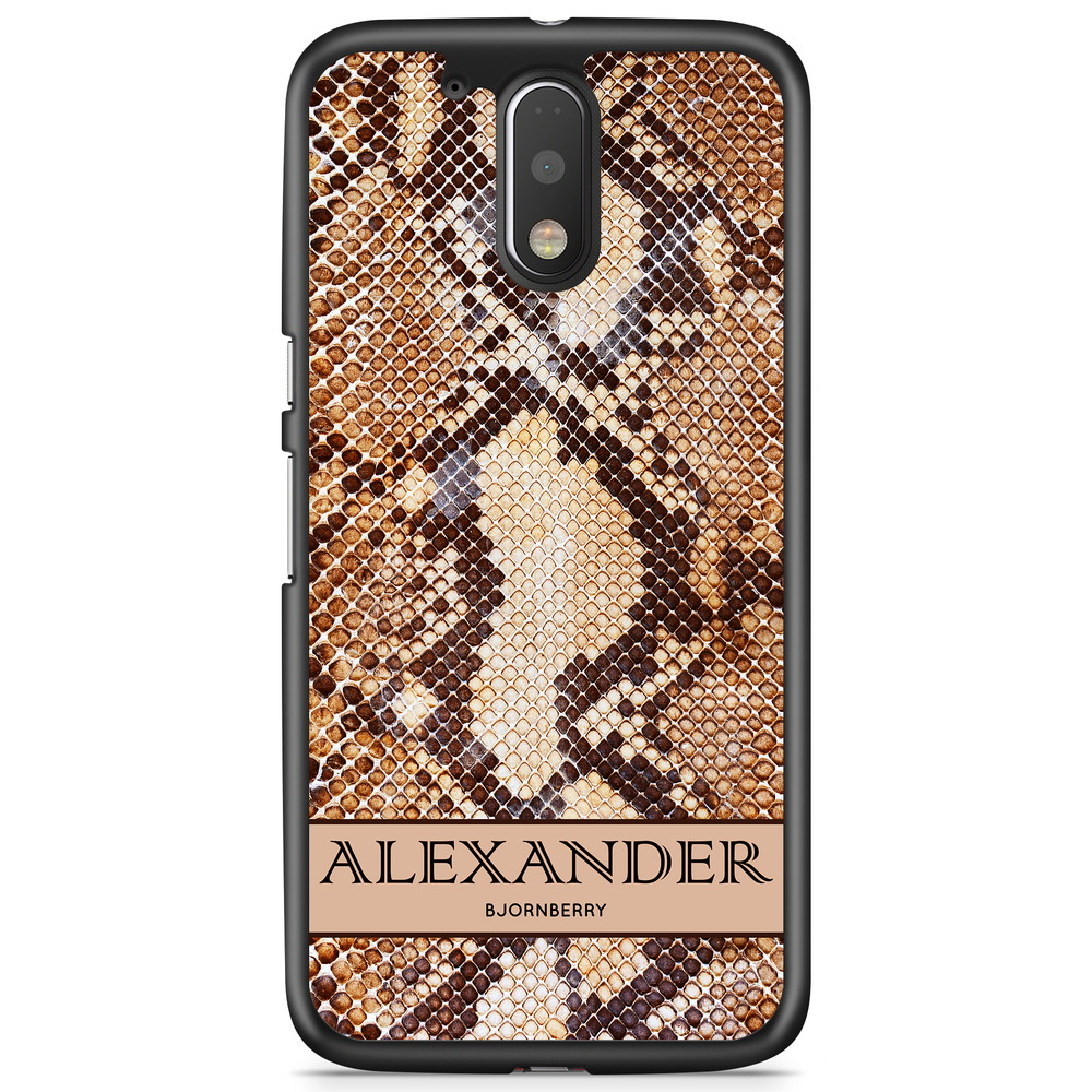 Moto G4/G4 Plus Case Custom - Brown Snake Name