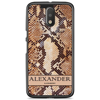Moto G4/G4 Plus Case Custom - Brown Snake Name