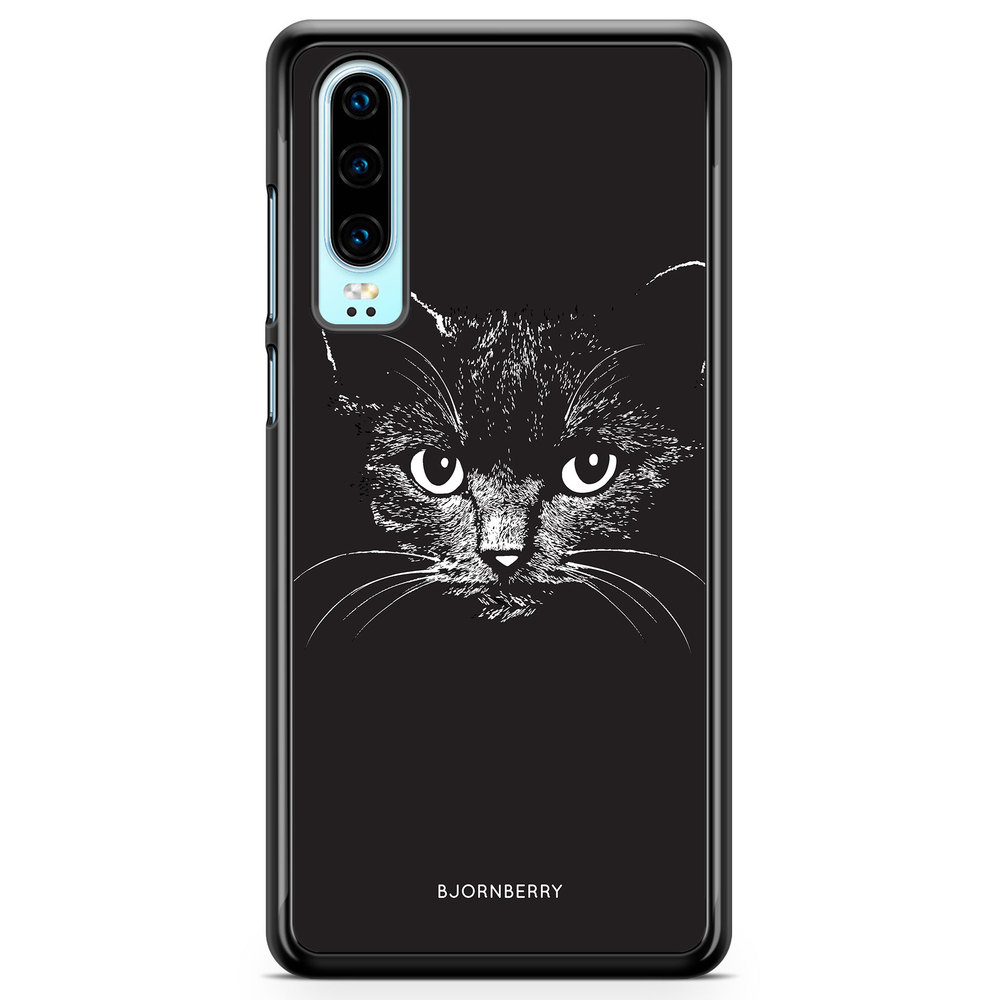 Huawei P30 Case - Black/White Cat