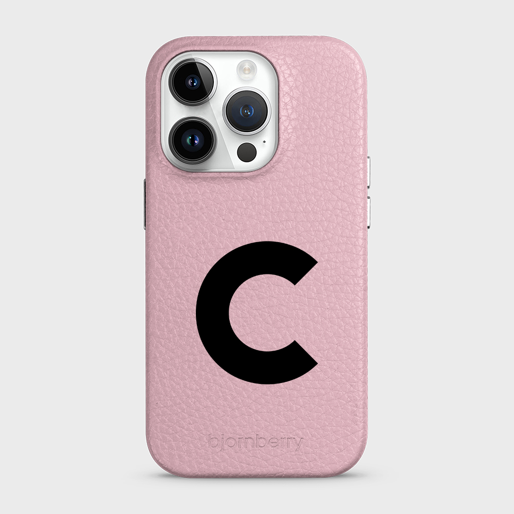 iPhone 15 Pro Personalised Leather Case - Initial - 27