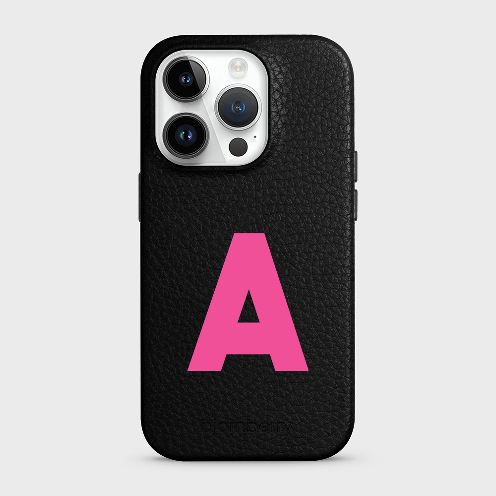 iPhone 15 Pro Personalised Leather Case - Initial - 31