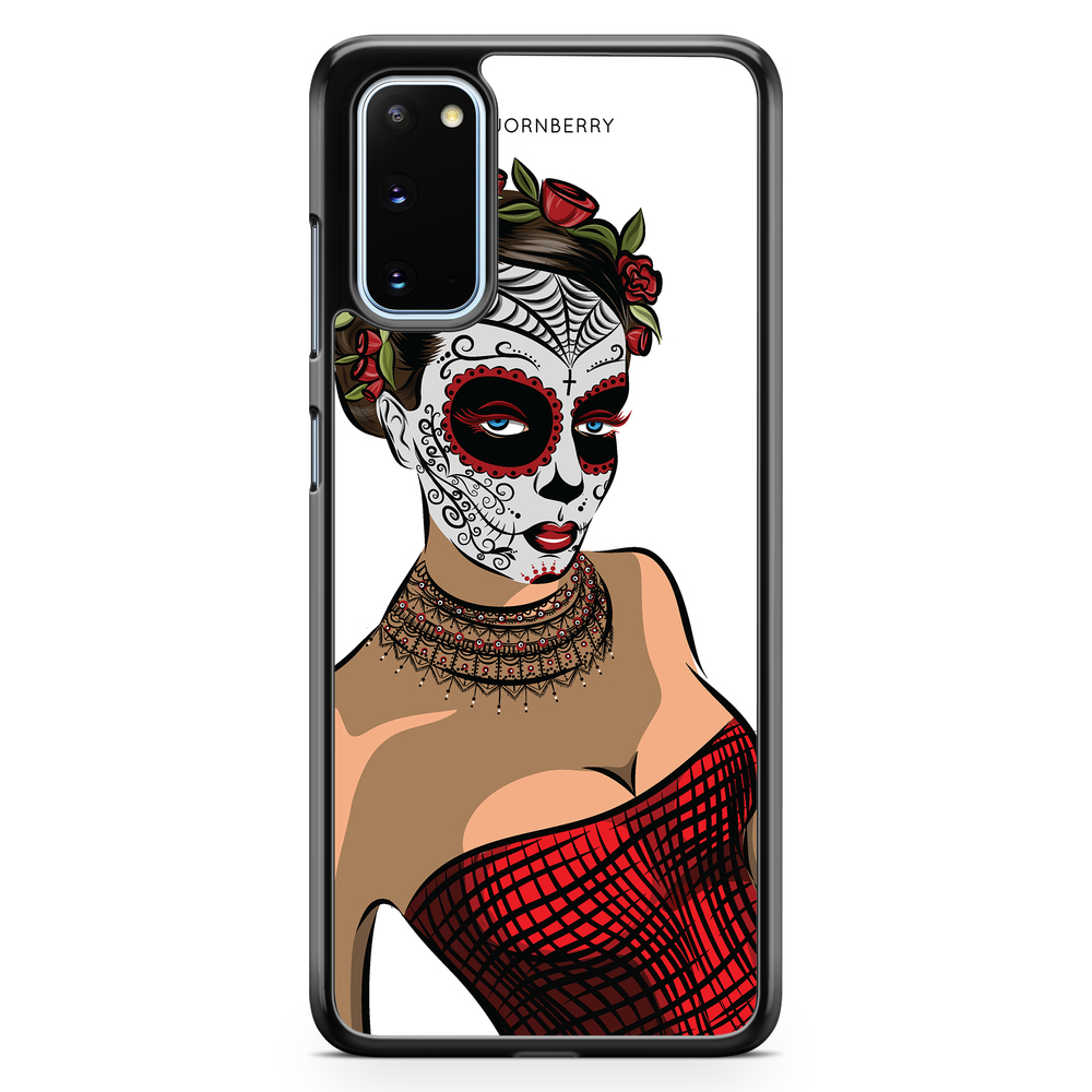 Samsung Galaxy S20 Case - Skull Mask Flowers