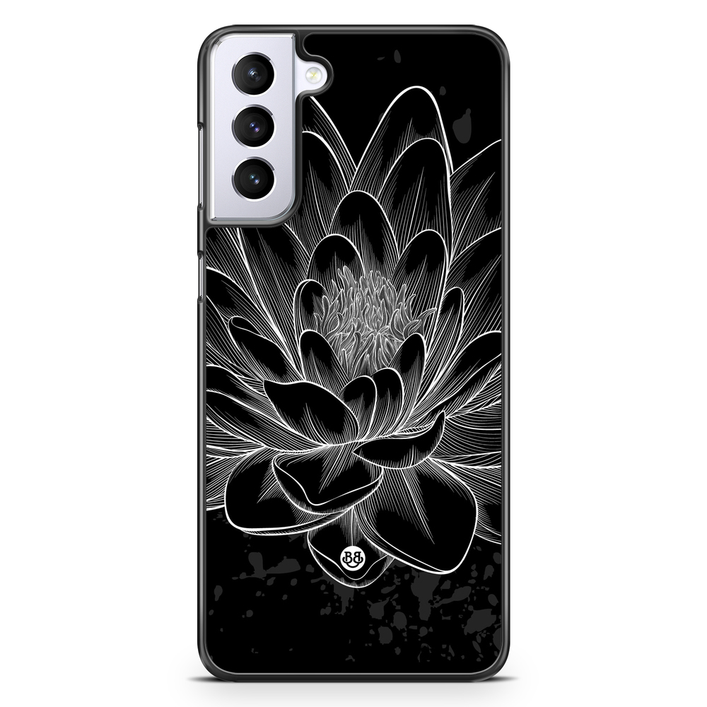 Samsung Galaxy S21 Plus Case - Black/White Lotus