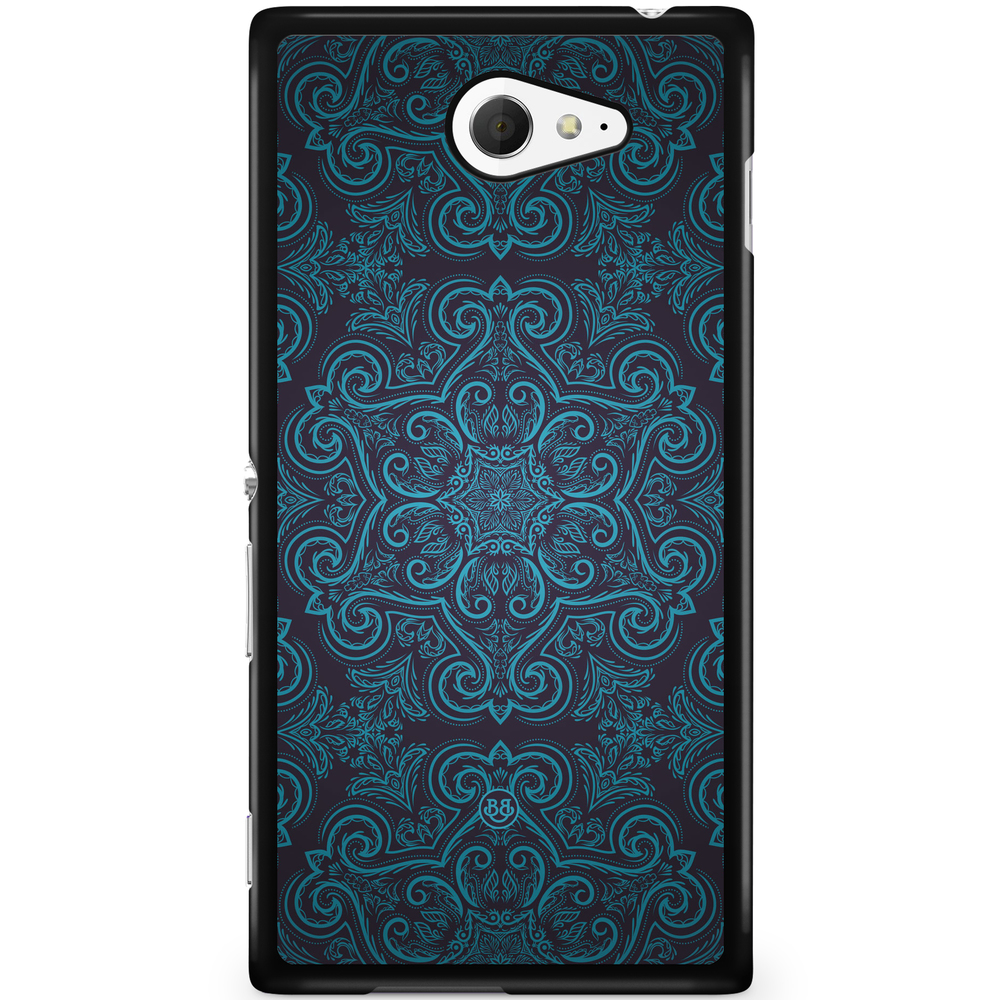 Sony Xperia M2 Aqua Case - Blue Retro Pattern