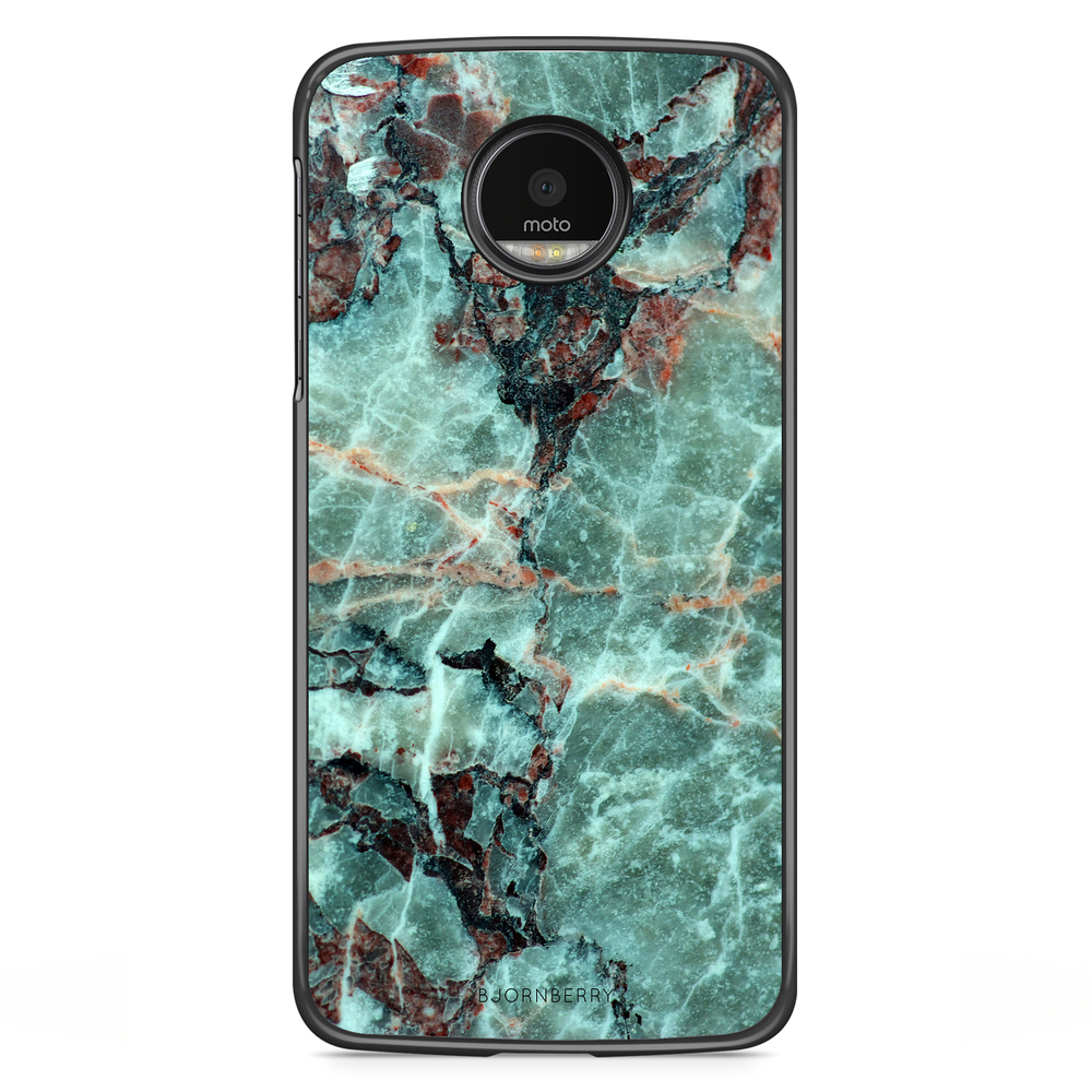 Motorola Moto G5S Plus Skal - Grön Marmor
