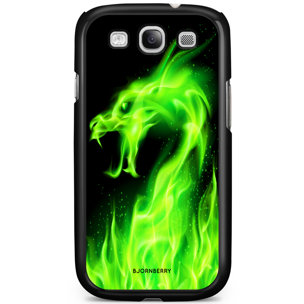 Samsung Galaxy S3 Mini Case - Green Flames Dragon