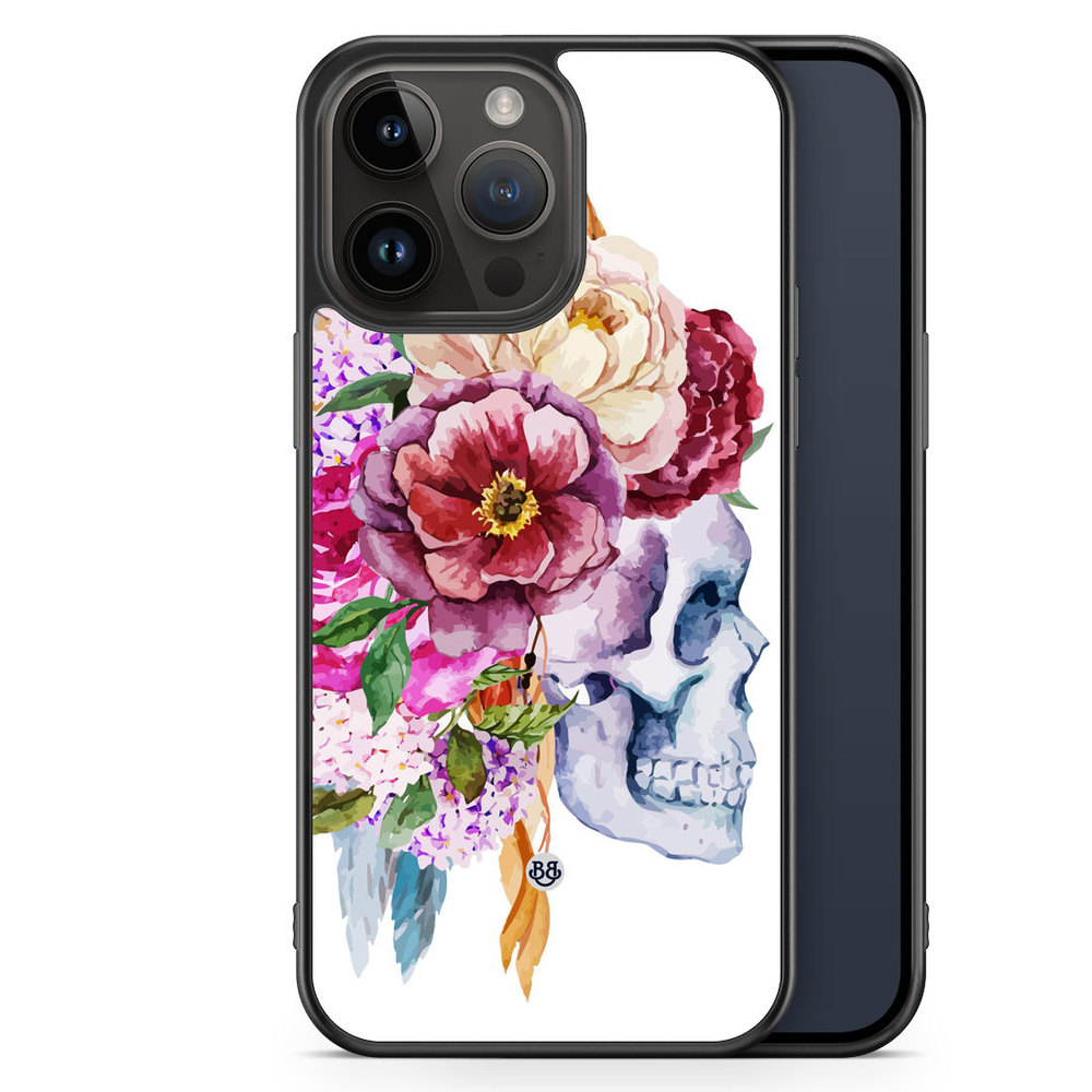 iPhone 14 Pro Max Case - Skull & Flowers