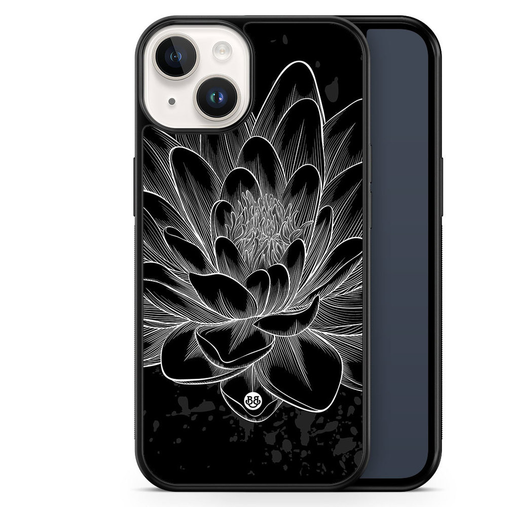 iPhone 14 Case - Black/White Lotus