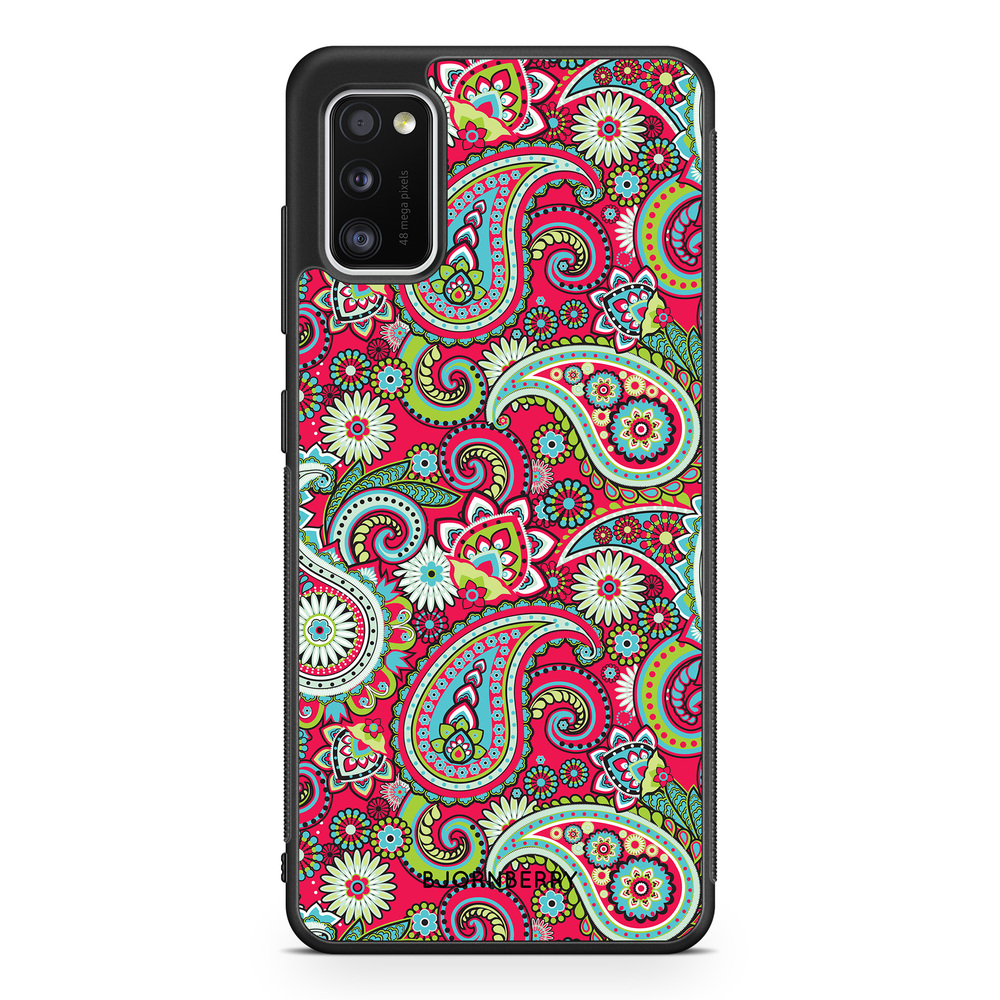 Samsung Galaxy A41 Case - Red Paisley