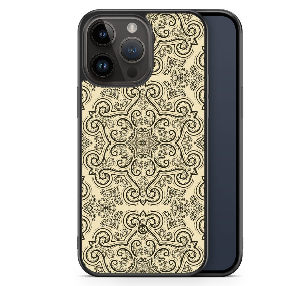 iPhone 14 Pro Max Case - Beige Retro Pattern