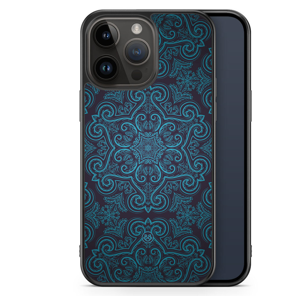 iPhone 14 Pro Max Case - Blue Retro Pattern