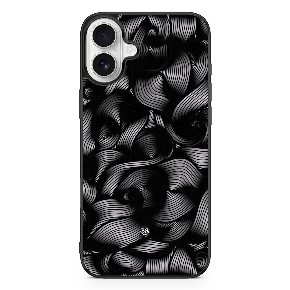 iPhone 16 Plus Case - Black Waves