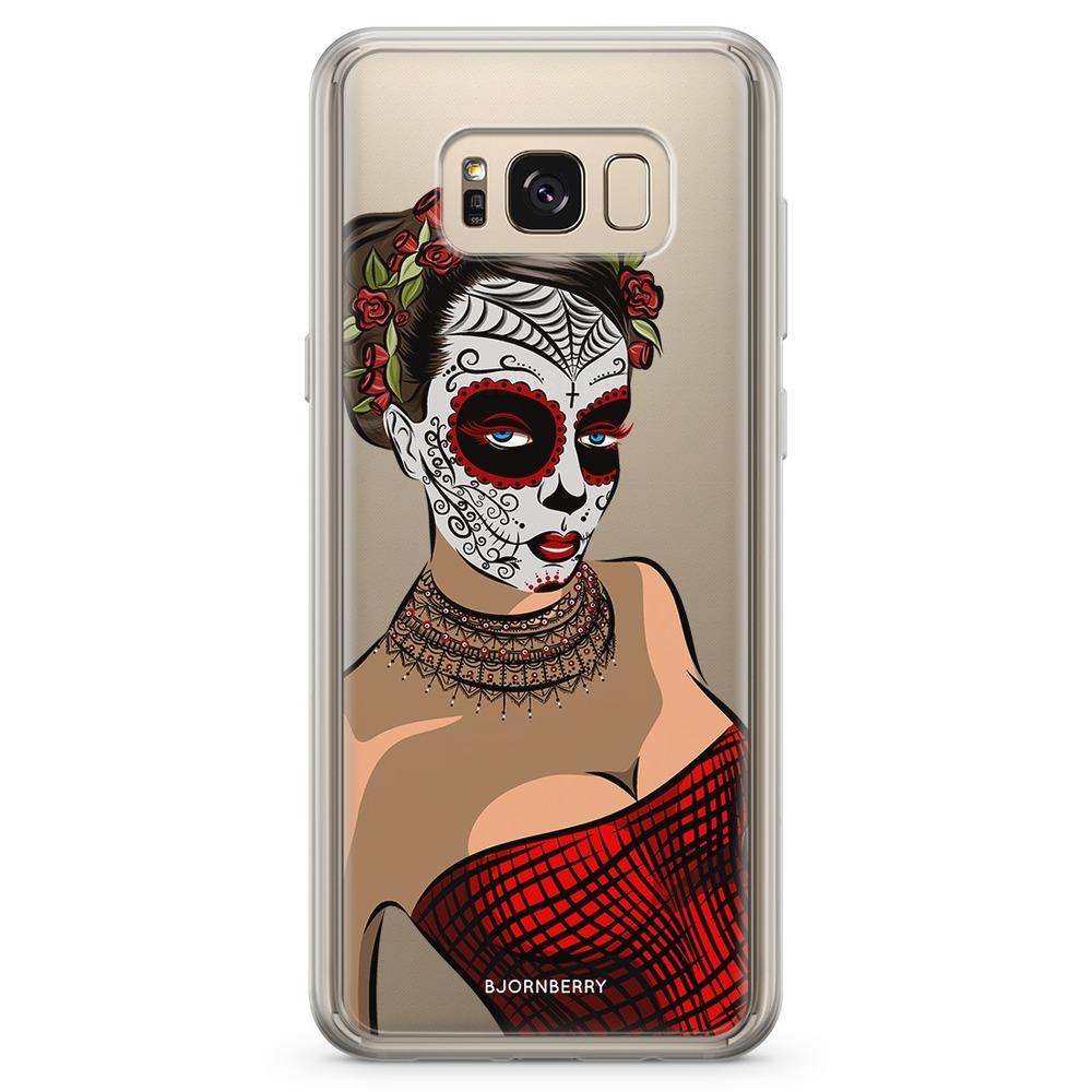Samsung Galaxy S8 Fashion Case - Skull Mask Flowers