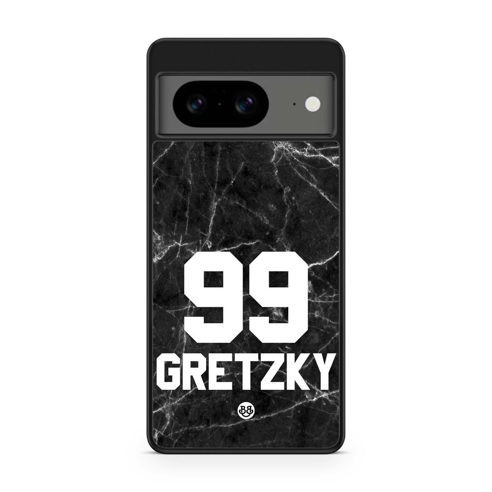 Google Pixel 8 Custom Skal - Black Marmor Number