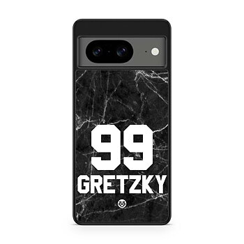 Google Pixel 8 Custom Skal - Svart Marmor Nummer