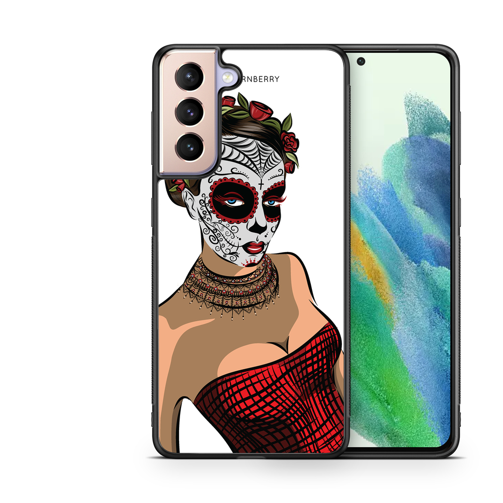 Samsung Galaxy S21 FE 5G Case - Skull Mask Flowers
