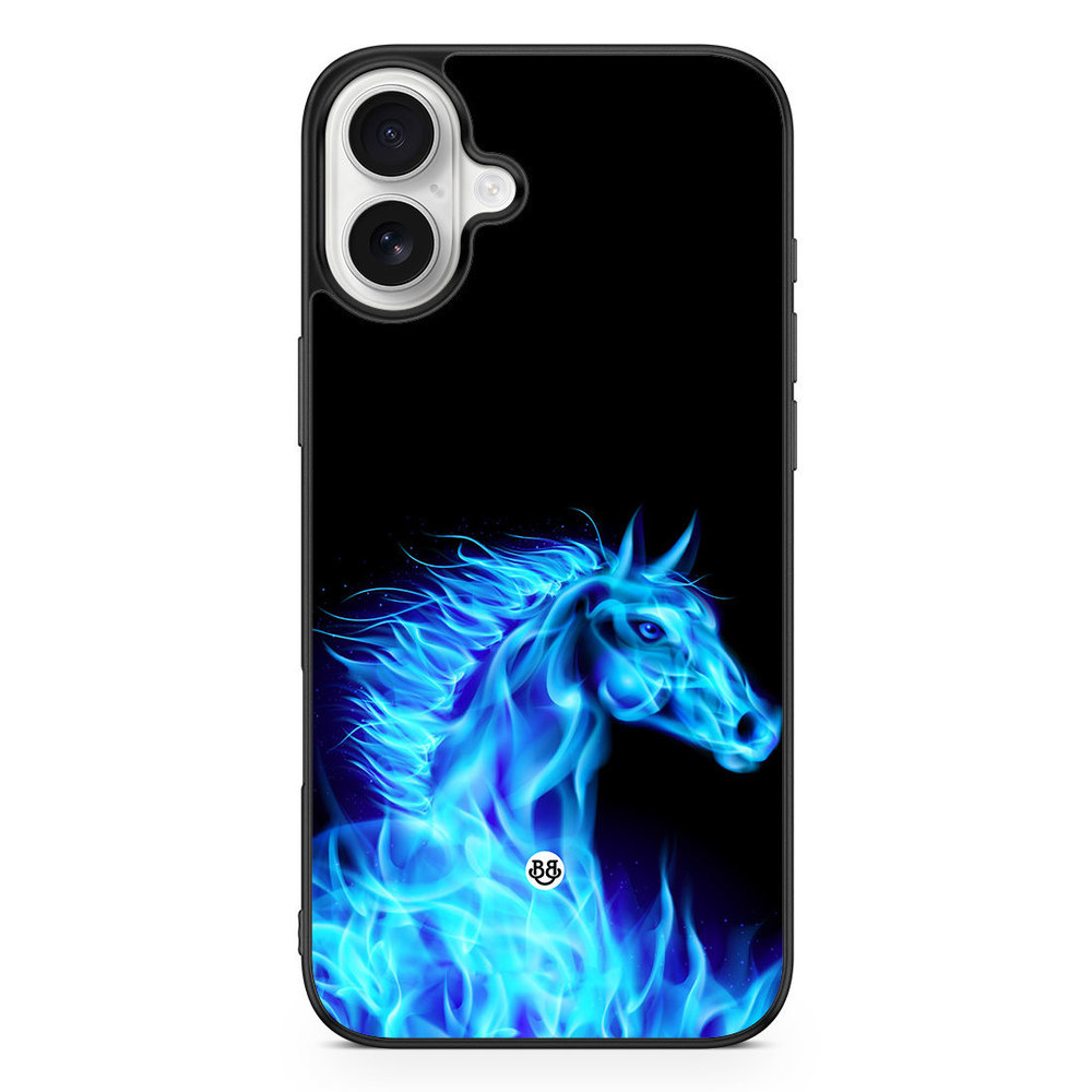 iPhone 16 Plus Case - Flames Horse Blue