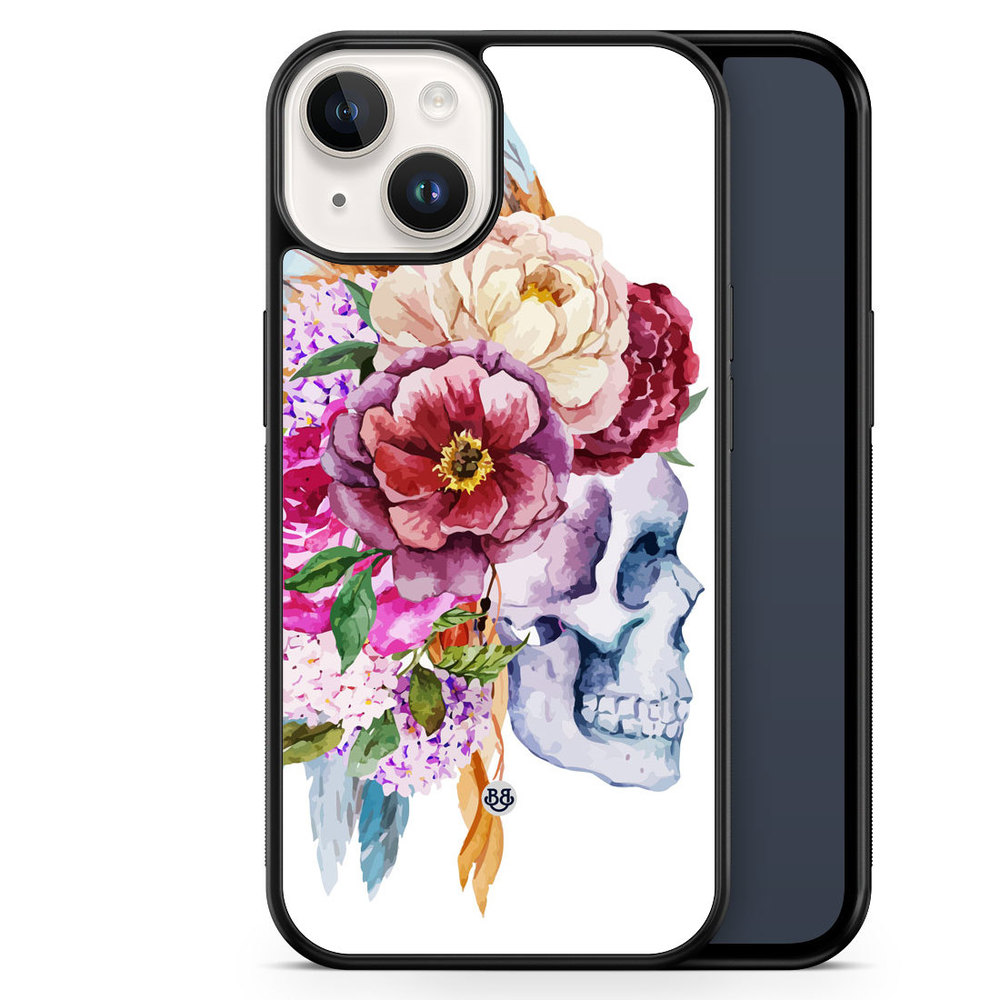 iPhone 14 Skal - Dödskalle Blommor | Mobilskal & Mobilfodral BJORNBERRY