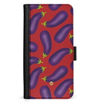 Xiaomi Redmi 10C Wallet Case - Eggplant Pattern