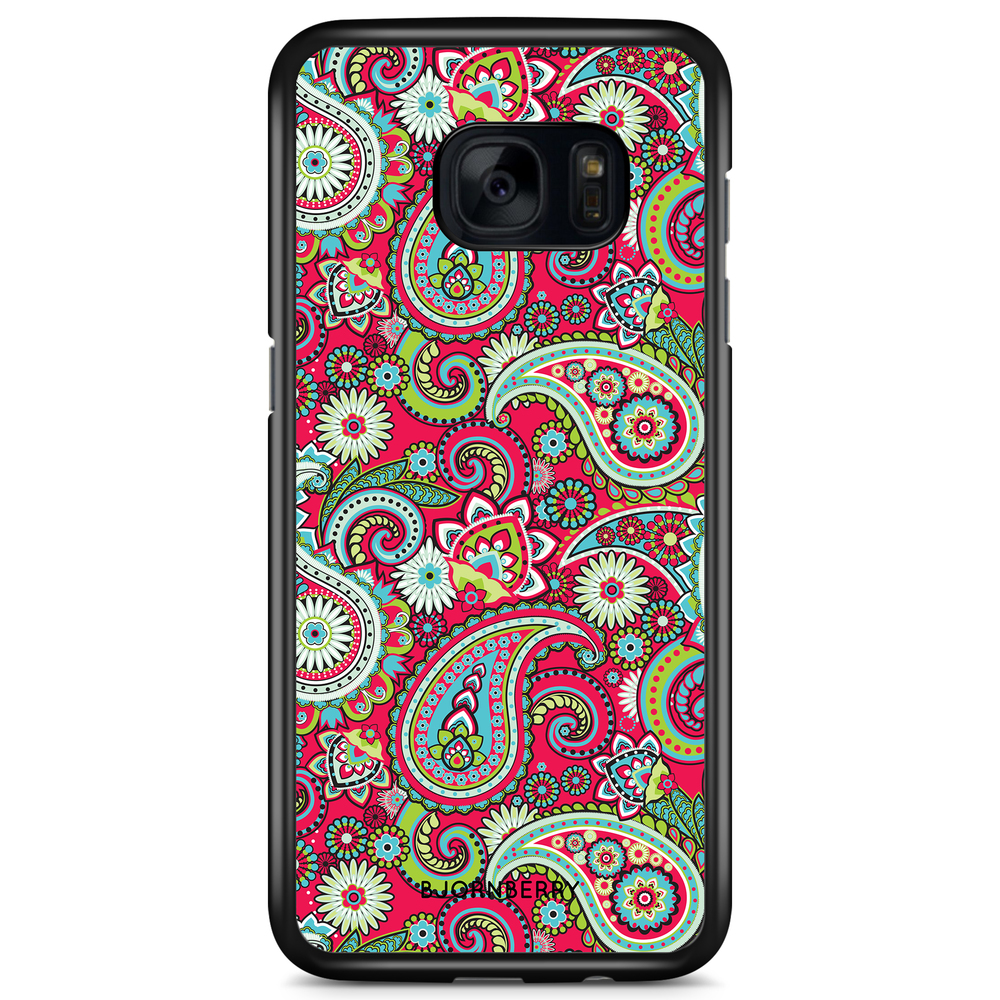 Samsung Galaxy S7 Edge Case - Red Paisley