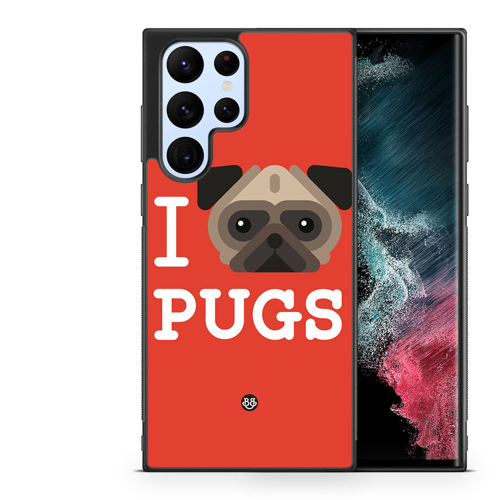 Samsung Galaxy S22 Ultra 5G Skal - I Love Pugs