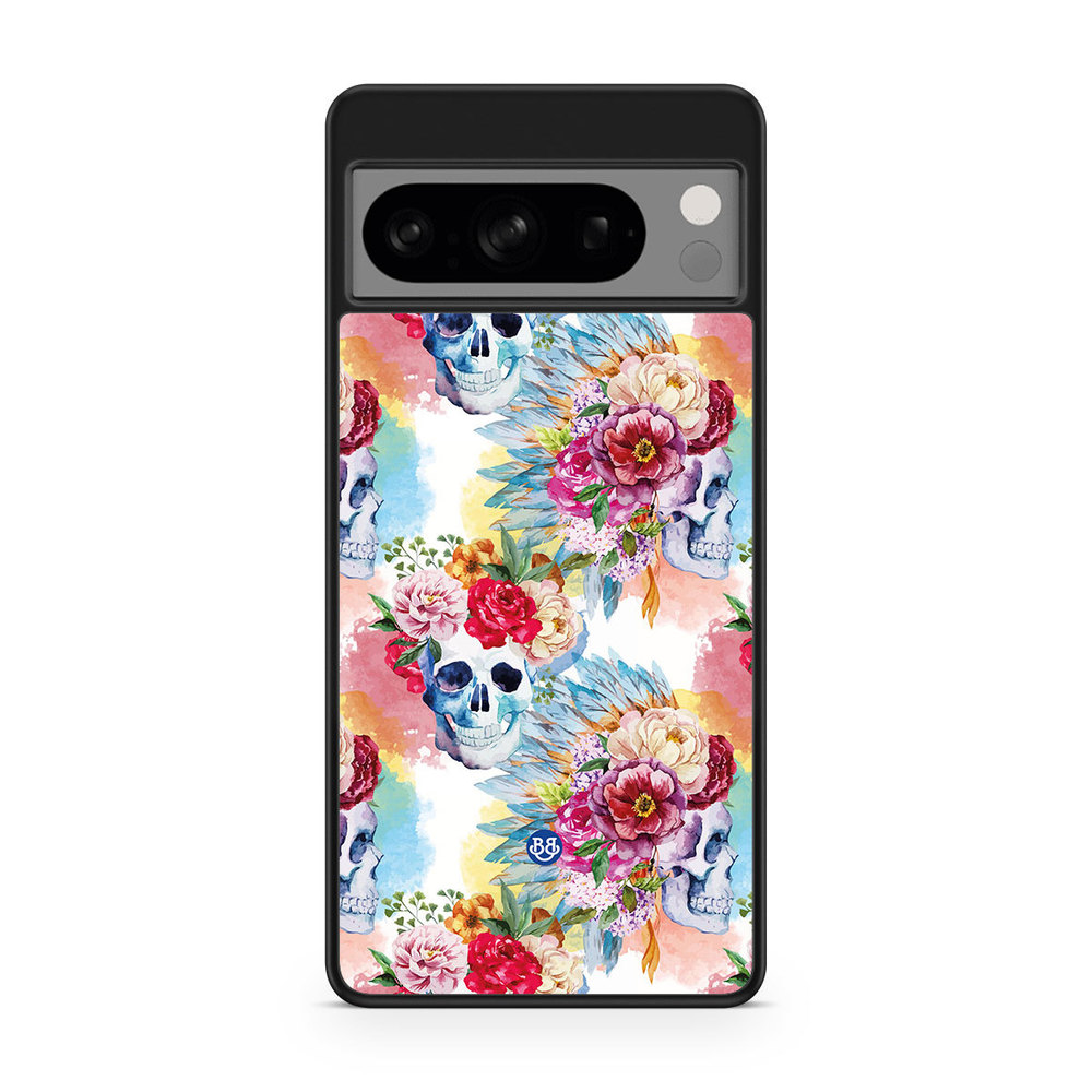 Google Pixel 8 Pro Case - Skulls And Flowers
