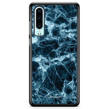 Huawei P30 Skal - Blå Marmor