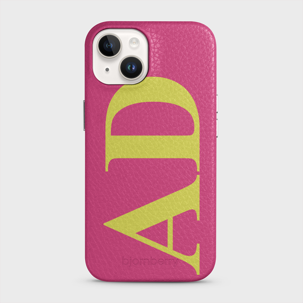iPhone 15 Personalised Leather Case - Large Initials - 15