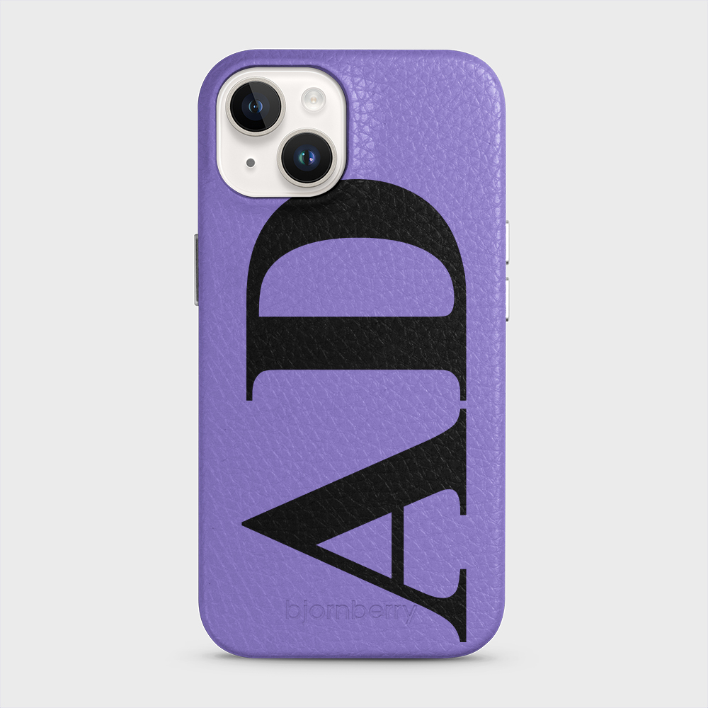 iPhone 15 Personalised Leather Case - Large Initials - 5