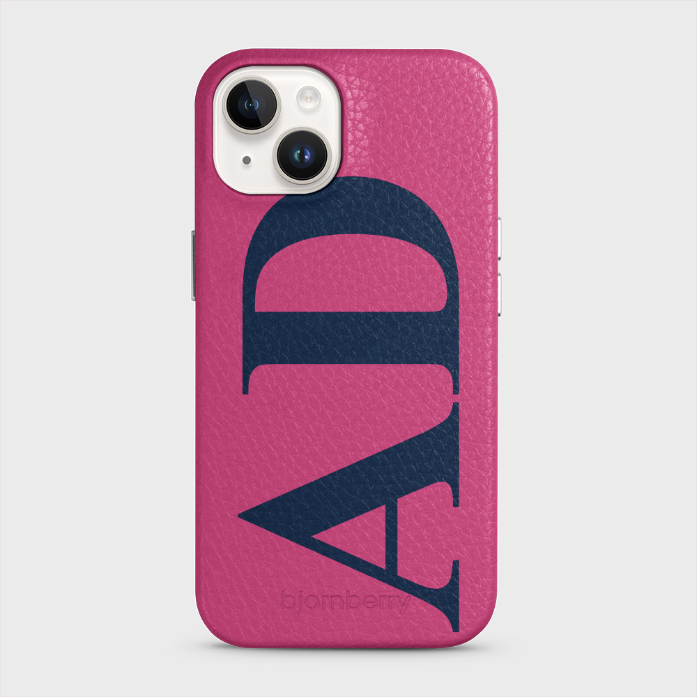 iPhone 15 Personalised Leather Case - Large Initials - 9