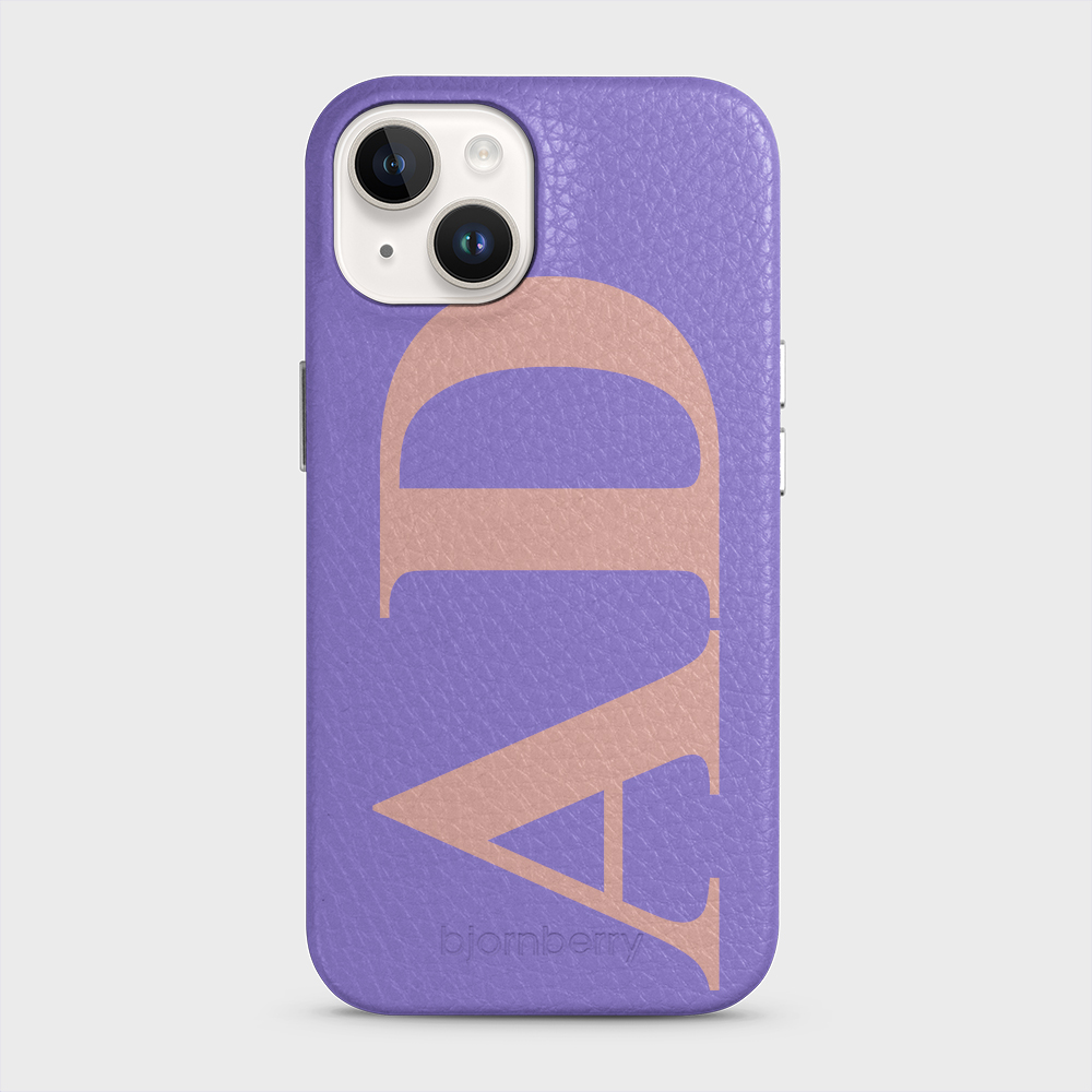 iPhone 15 Personalised Leather Case - Large Initials - 3