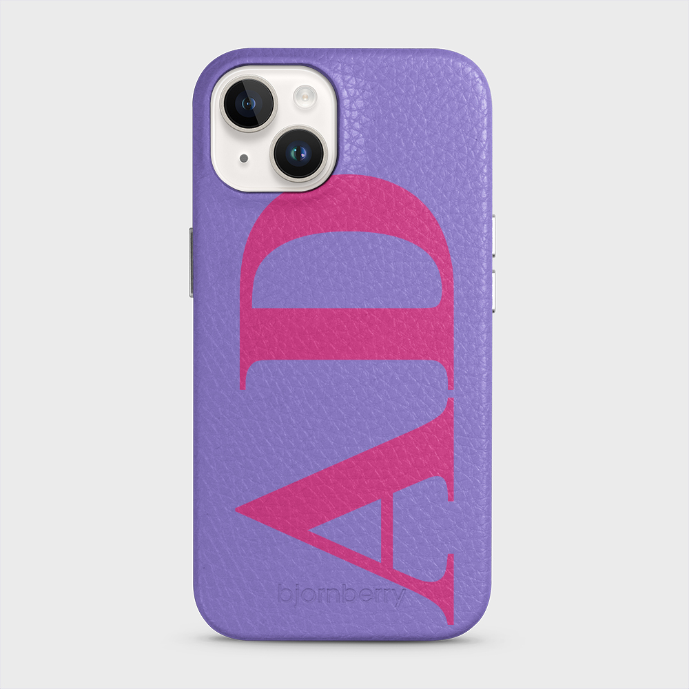 iPhone 15 Personalised Leather Case - Large Initials - 2
