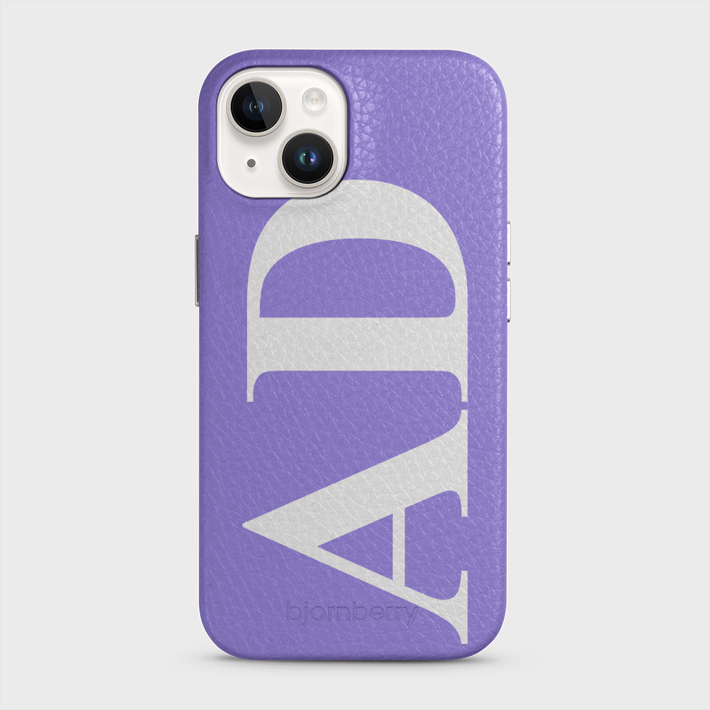iPhone 15 Personalised Leather Case - Large Initials - 6