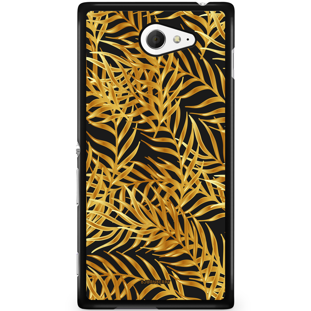 Sony Xperia M2 Aqua Case - Gold Palm