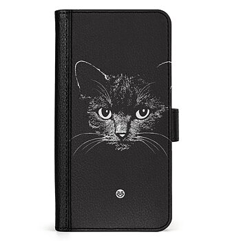 Google Pixel 7a Wallet Case - Black/white cat