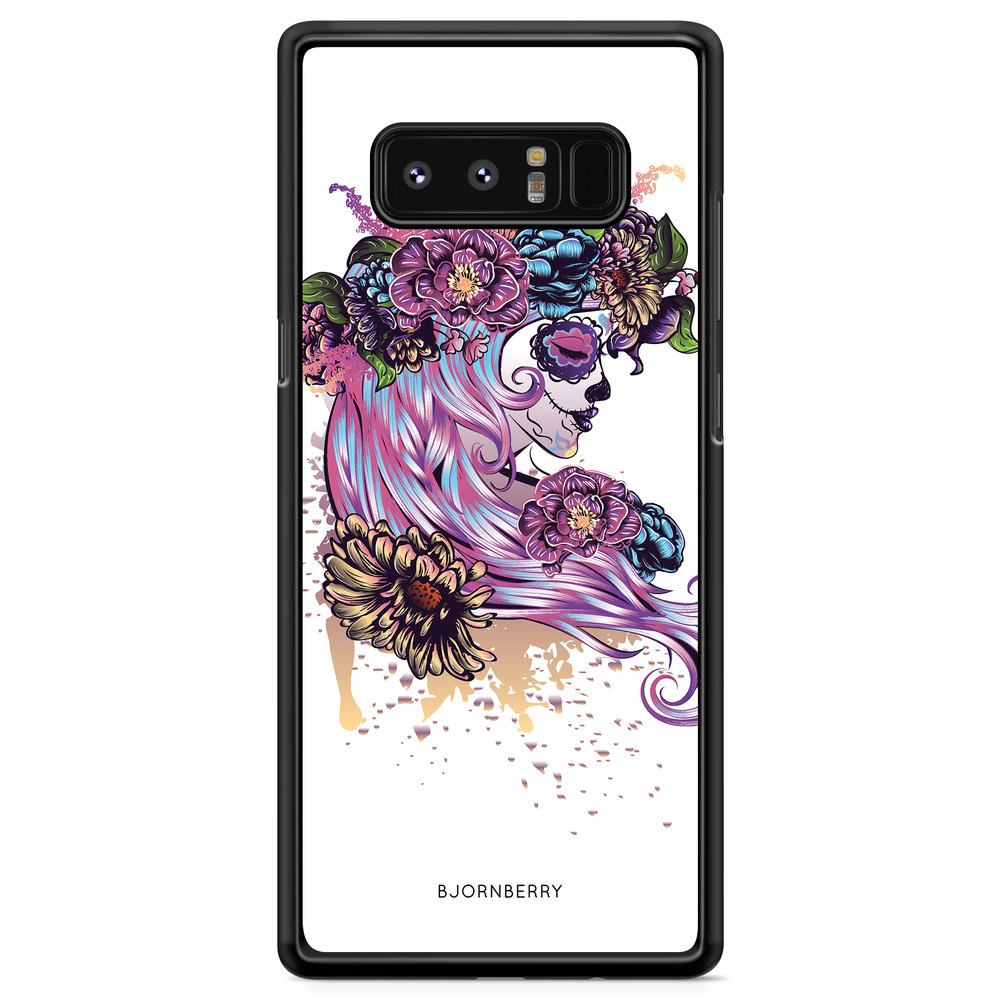 Samsung Galaxy Note 8 Case - Skull Girl Flowers